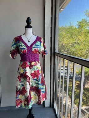 Anthropologie Maeve Obi Dress Kimono Rare